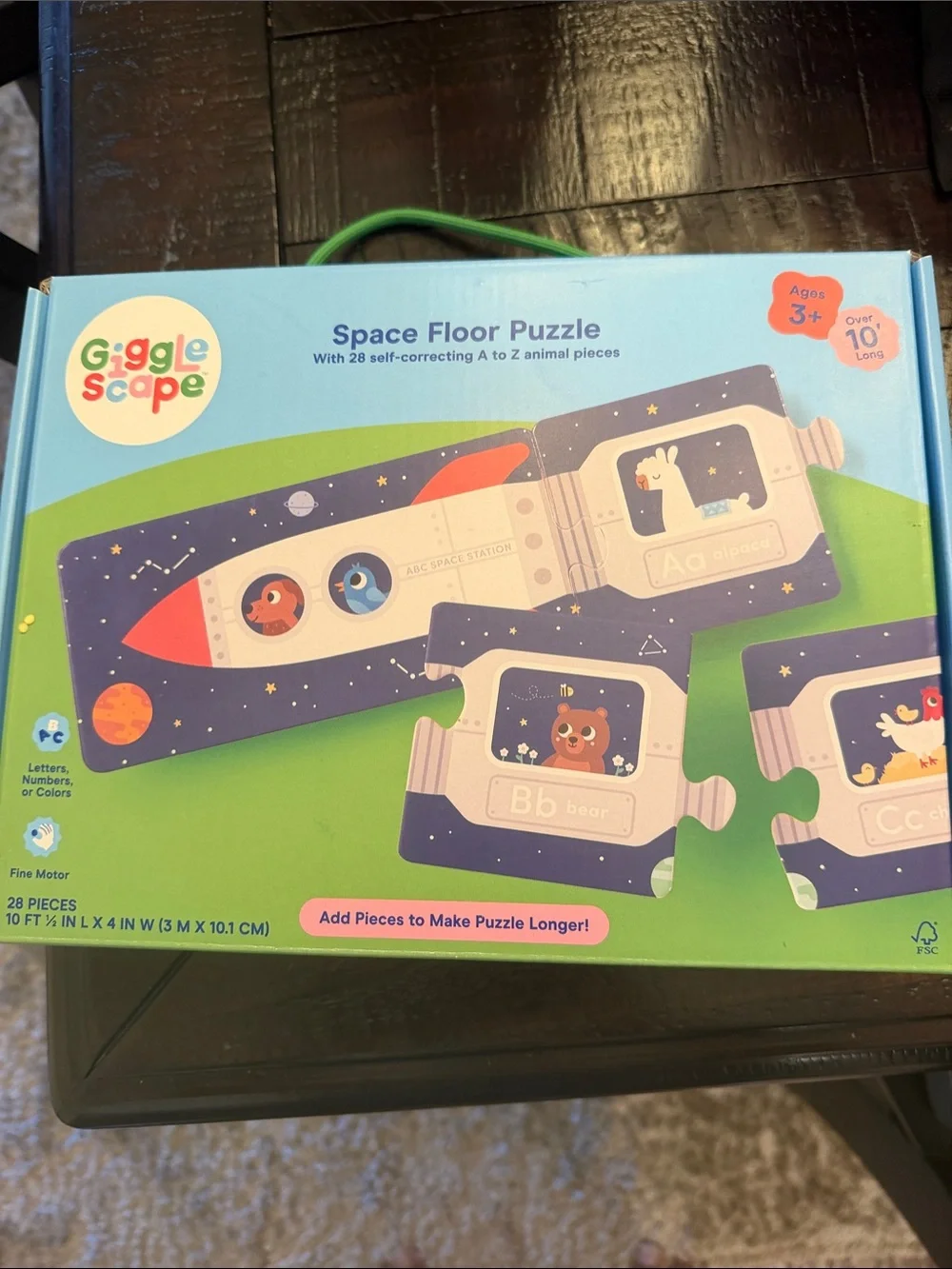 Space Floor Puzzle — Blue & Green